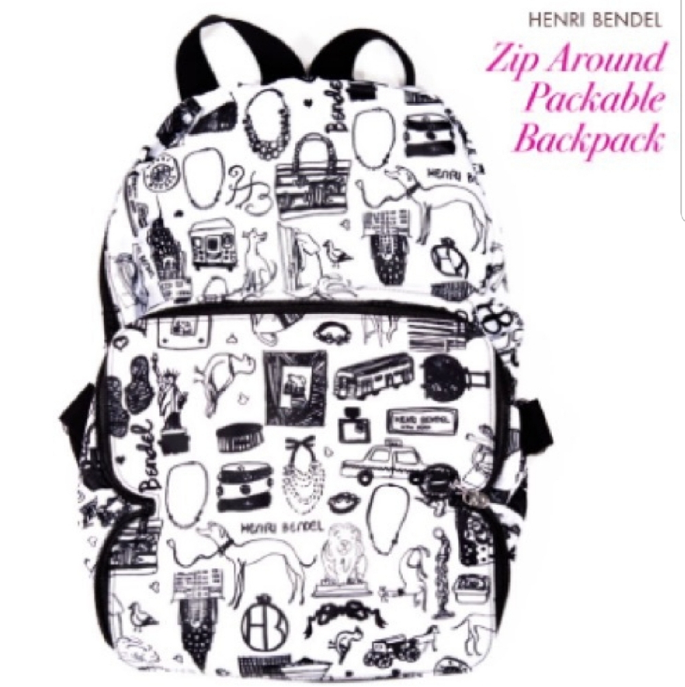 Henri Bendel Zip Around Packable Backpack & Wallet